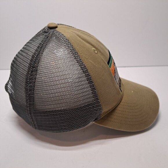 Patagonia Trucker Hat Snapback Cap Tan/Gray Mesh Adjust Embroidered Logo - Picture 6 of 12